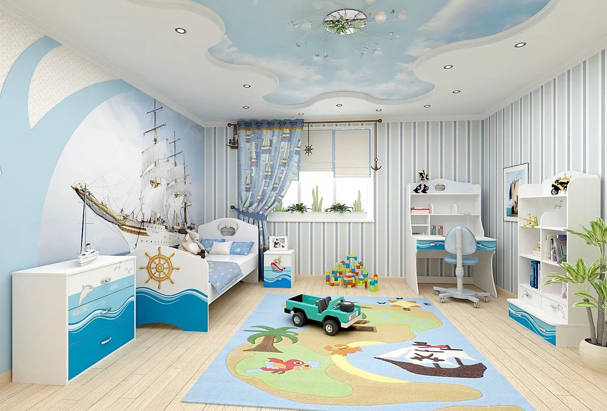 Натяжной потолок для детской комнаты